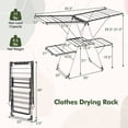 thumbnail image 3 of Costway 2-Tier Clothes Drying Rack with 33 Drying Rails Height Adjustable Gullwings, 3 of 10