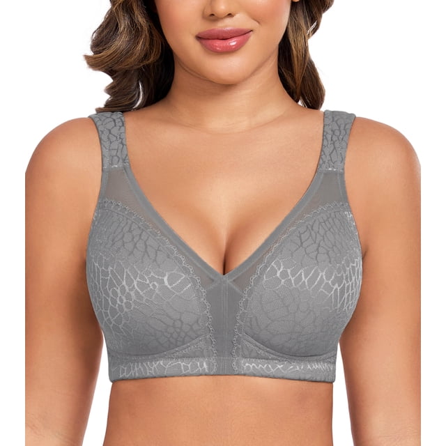Curyon Women's Minimizer Bra Comfort Non Padded Wireless Full Figure Plus Size Bras,44DDD
