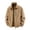 Khaki, variant on AnuYalue Big and Tall Fleece Jacket Mens Sherpa Lined Stand Collar Mountaineering Jackets Outdoor Windproof Long Sleeve Coat Winter Warm Full Zip Outerwear