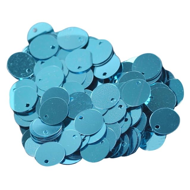 Lipstore 300Pcs 10mm Flat Round Loose Sequins Applique Wedding Dress Sequins Spangles Blue