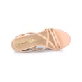 thumbnail image 4 of BLISSFUL STEP Women's Solid Color Strappy Slingback Chunky High Heels Sandals, 4 of 7