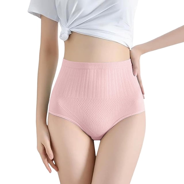 Women's High Waisted Abdominal And Small Belly Constricting Powerful Hip Lifting And Seamless Large Sized Briefs