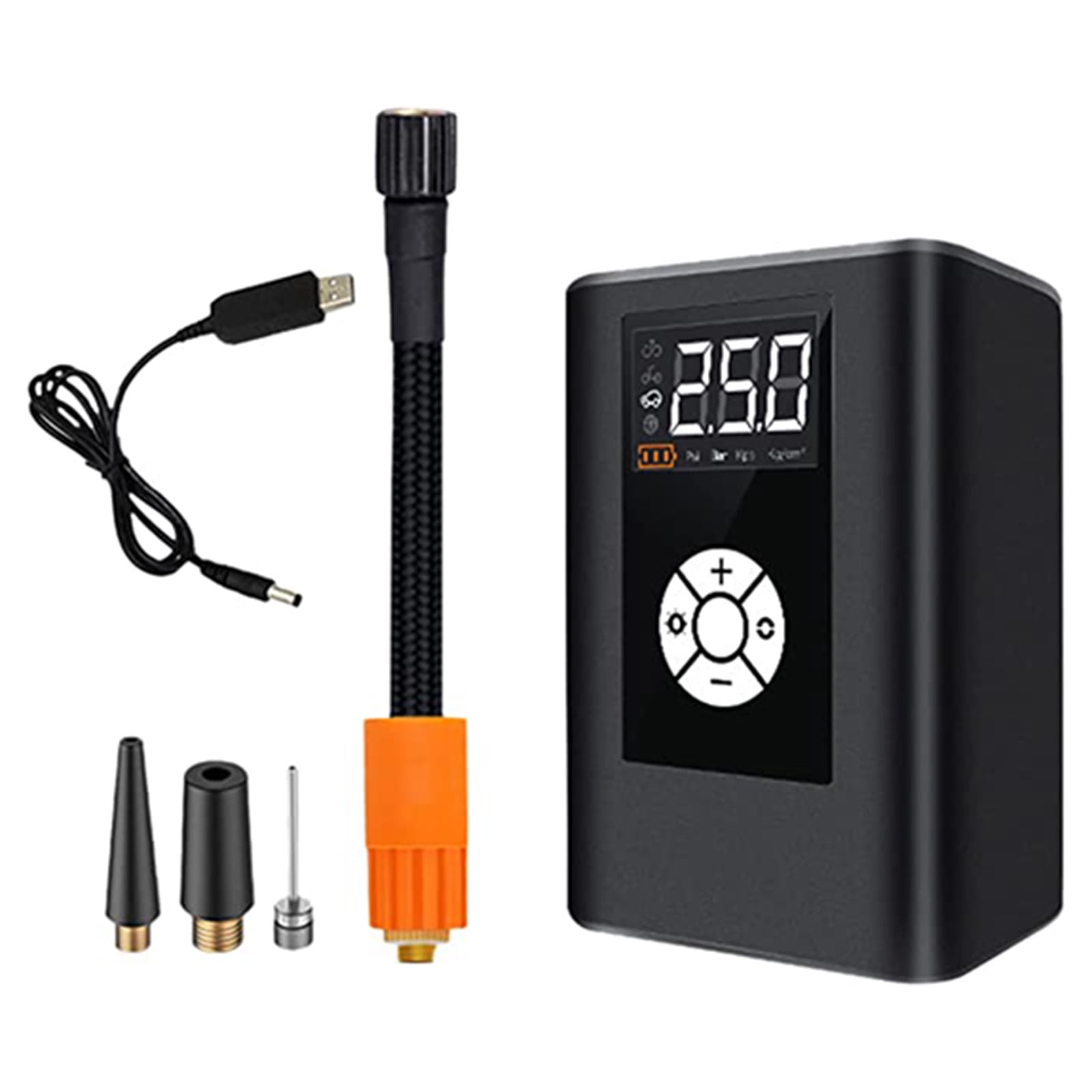 COFEST Tire Inflator Portable Inflation, Cordless Tire Pump, Digital Electric Pump with Emergency LED Light for Car, Tire, Bike, Motorcycle, Ball Black