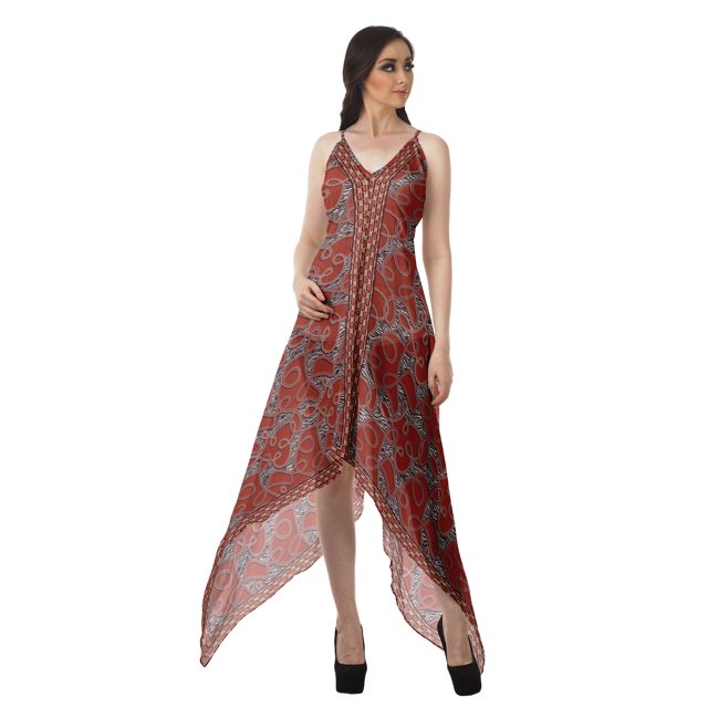Moomaya Robe Bohème Imprimée Dos Nu Été Col en V Dos Nu Robes Femmes