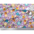 thumbnail image 2 of Soimoi Modal Satin Fabric Floral,Bird & Animal Cartoon Print Sewing Fabric Yard 42 Inch Wide, 2 of 3