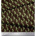 thumbnail image 3 of Soimoi Brown Moss Georgette Fabric Palm Tree Print Fabric by the Yard 44 Inch Wide, 3 of 5