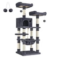 thumbnail image 1 of FEANDREA 56.3 Inches Cat Tree Tower, Scratching Post Plush Perch Hammock Condo, Smoky Gray UPCT15GYZ, 1 of 9