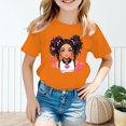 thumbnail image 2 of MEZZALL T-Shirt Graphique Mignon pour Fille, Col Rond, Manches Courtes, Tee d'Été Décontracté, T-Shirts Hauts, Orange, 11-12 Ans, 2 of 5