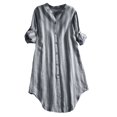 thumbnail image 1 of XZNGL Plus Size Top Women Button Up Pullover Cotton Striped Top Plus Size Tunic Blouse Button Up Shirt, 1 of 5