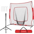 thumbnail image 1 of SPECSTAR 7x7Ft Baseball Softball Practice Net with Strike Zone Target Tee and Carry Bag, Red, 1 of 11