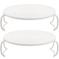 thumbnail image 1 of Plateau de Four à Micro-Ondes avec Support de Rangement en Couches pour Usage Domestique Blanc ABS 2 Pcs, 1 of 8