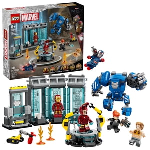 LEGO Marvel Laboratoire de l'homme de fer: Jouet de construction de la salle d'armure - Jouet Marvel Superhero pour les enfants, les garçons et les filles, Âges 8+ - avec des miniatures et un mech - Idée cadeau pour les anniversaires - 76315