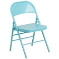 thumbnail image 1 of Bowery Hill Metal Folding Chair in Teal, 1 of 1