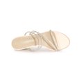 thumbnail image 4 of BLISSFUL STEP Sandales à Talon Bloc à Enfiler pour Femmes Beige 10, 4 of 8