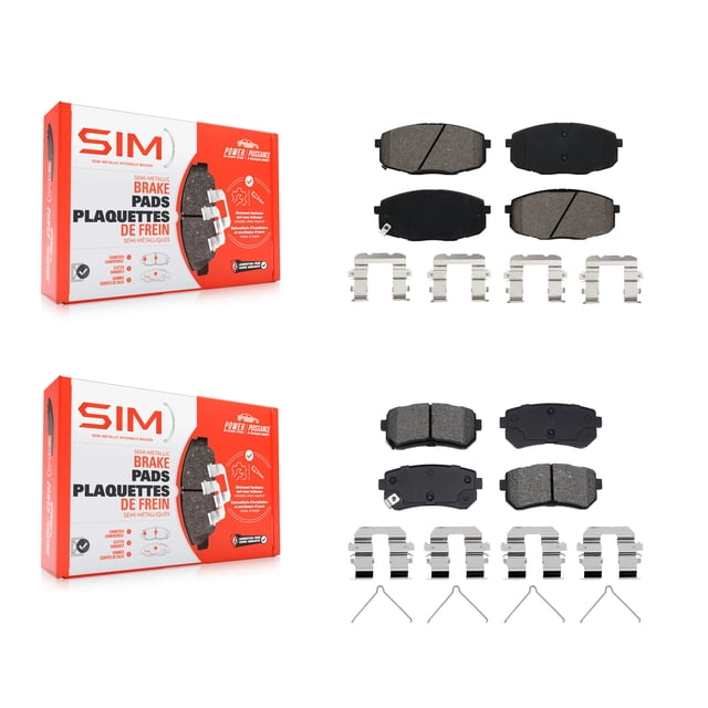 SIM Front Rear Semi-Metallic Brake Pads Kit for Car Hyundai Kona Kia Seltos KSM-100684