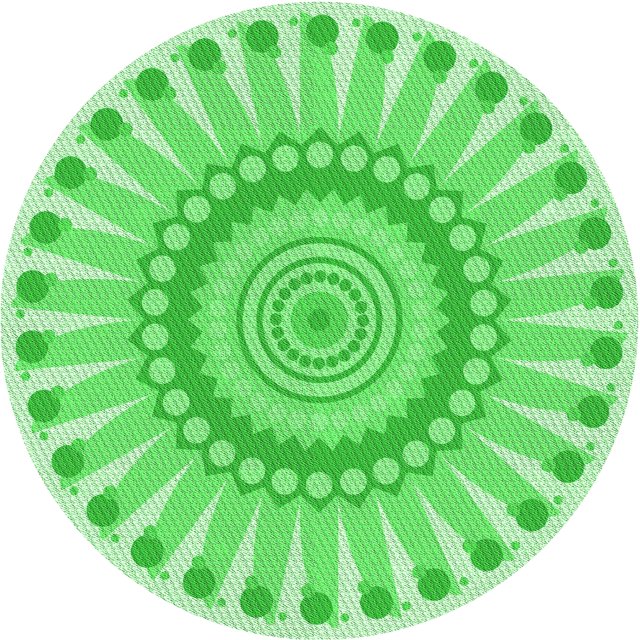 Ahgly Company Tapis d'Intérieur Ronds Transitionnels Verts Lavables à la Machine, 4 Pieds Rond