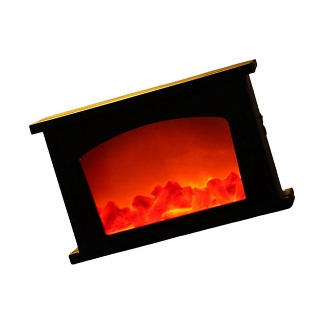 Youkk Portable LED Fireplace Lantern Flamless Log Fire Effect Lamp for Home Garden House