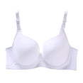 thumbnail image 3 of Sentmoon Sports Bras for Women Large Bust Plus Size Seamless Lift Adjustable Strap Push up Bra Thin Style Anti-Sagging Comfortable Solid Color T Shirt Bra Fashion for Beach Vacation White 85C, 3 of 5