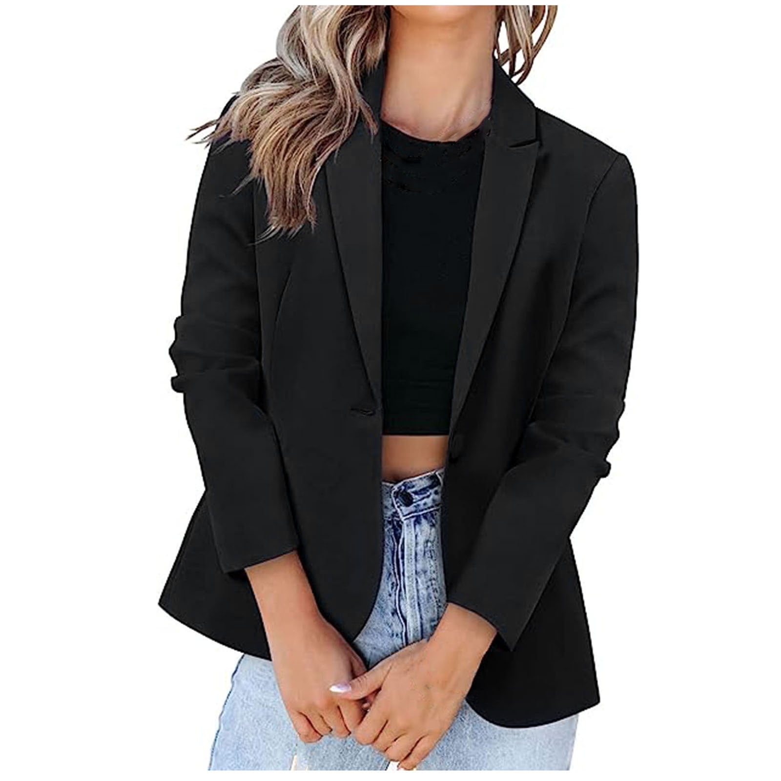 casual blazer black formal coat for women
