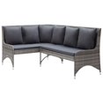 thumbnail image 1 of vidaXL Garden Corner Sofas 2 pcs Poly Rattan Grey, 1 of 4