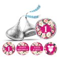 thumbnail image 1 of Darling Souvenir Party Favor Floral Border 1st Birthday Theme Stickers Labels 190 Pcs-Fuchsia Pink, 1 of 1