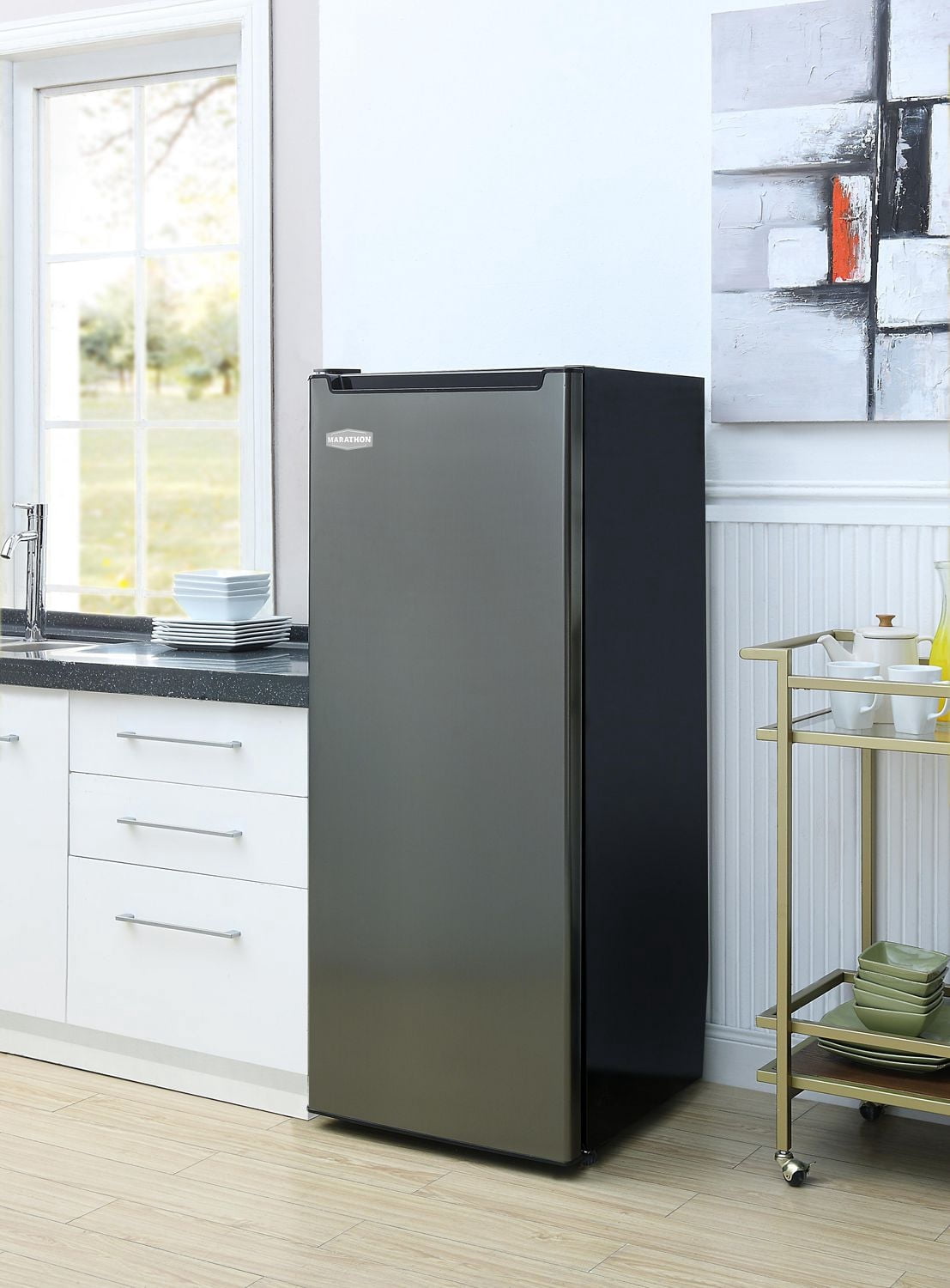 Marathon Black Steel Upright Freezer