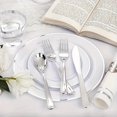 thumbnail image 4 of AMERTEER 700 Silver Plastic Plates For One-time Use For 100 Guests - White Plastic Plates With Silver Decoration Include 100 Dinner Plates  100 Dessert Plates  300 Cutlery Sets  100 Cups, 4 of 5