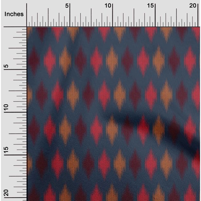 oneOone Viscose Chiffon Fabric Argyle Ikat Print Sewing Fabric BTY 42 Inch Wide