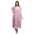 thumbnail image 1 of Moomaya Chemise de Nuit Maxi Boutonnée à Manches Courtes Imprimée pour Femmes en Coton, 1 of 5