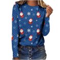 thumbnail image 2 of Chemises pour Femmes Noël Femmes Décontracté Manches Longues Imprimé Col Rond T-Shirt Ample Blouse Hauts Blouses Femmes en Solde, 2 of 5