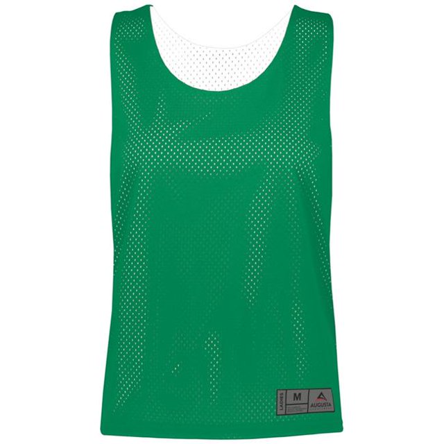 ASI 9719.340.XL Ladies Mesh Reversible Pinnie Top, Kelly & White - Extra Large
