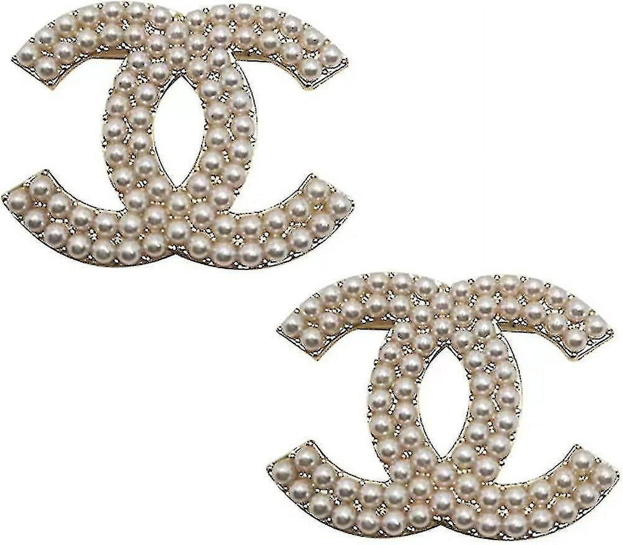 Cc Brooch Women's Sweater Small Suit Decorative Brooch Diamond Pearl Decorative Button Brooch
