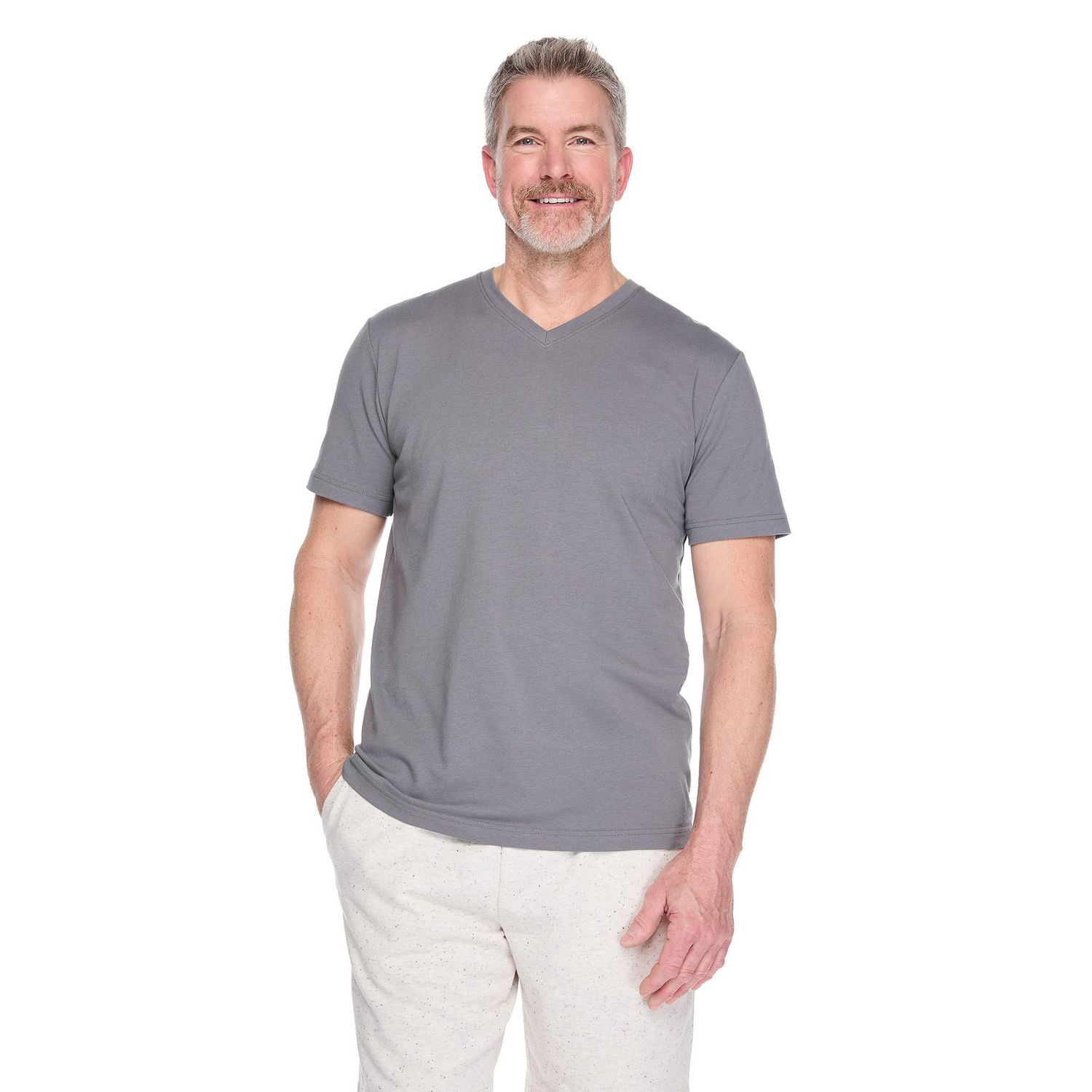 T-shirt extensible avec encolure en V George pour hommes
