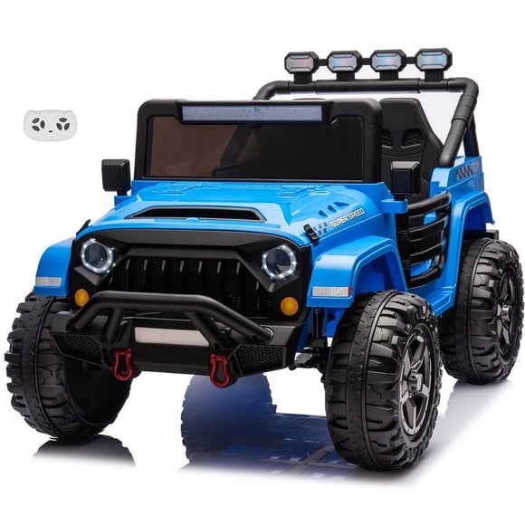 VOLTZ TOYS HAVOC Jeep 2 Places 24 V Camion Tout-Terrain pour Enfants, Voiture Jouet Motorisée avec Télécommande Parentale, Portes Ouvrantes à Dégagement Élevé, Lumières DEL, Bleu