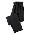 thumbnail image 1 of HAiming Mens Pants Straight Wide Leg Drawstring Elastic Waist Loose Lightweight Casual Comfy Trousers with Pockets, 1 of 4