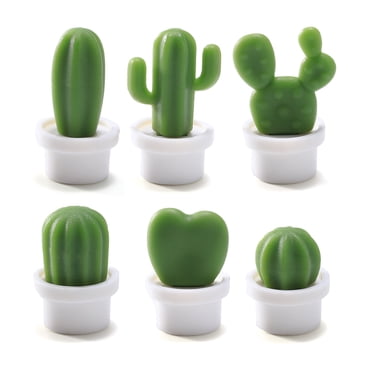6Pcs Refrigerator Magnets Cactus Shaped Cute Fridge Magnets Refrigerator Stickers for Whiteboard Cabinets Notes Calendar Office House Decoration