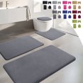 thumbnail image 1 of Vaidha Memory Foam Bath Mat 4 Set Bathroom Rugs For 4 Pcs Toilet Mats Universal Soft Comfortable Water Absorption Non-Slip Thick Machine Washable Easier To Dry Dark, 1 of 7