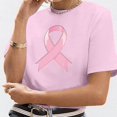 thumbnail image 4 of UANWENN T-Shirts Décontractés pour Femmes avec Imprimé Ruban de Sensibilisation au Cancer, Manches Courtes, Col Rond, Style de Base pour le Quotidien, Hauts pour Femmes à Manches Courtes, Chandail Léger Décontracté pour Femmes, Haltérophilie, Long, 4 of 4