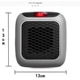 thumbnail image 2 of Handy Heater Turbo 800 Wall-Mounted Small Space Heater with Adjustable Thermostat, Programmable 12-Hour Timer and Auto-Off - Quiet and Space-Saving Ceramic Mini Heater, 2 of 8