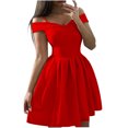 thumbnail image 1 of EQWLJWE Robes d'Été pour Femmes 2023 Robe Unie avec Soutien-Gorge Épaules Dénudées Robe Plissée Taille Haute Grande Robe de Bal en Solde pour Femmes, 1 of 6