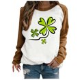 thumbnail image 2 of Chandail de la Saint-Patrick pour Femmes, T-shirt à Col Rond Imprimé à Manches Longues, Haut Ample, Chandail de la Saint-Patrick, 2 of 4