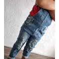 thumbnail image 3 of KIDSCOOL SPACE Little Girl Boy Ripped Denim Cute Slim Pants Jean Overalls,4-5 Years, 3 of 8