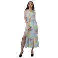 thumbnail image 1 of Moomaya Robe de Vacances pour Femmes en Rayonne, Col Licou, Sans Manches, Fente avant, Robe Imprimée, 1 of 4