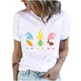 thumbnail image 1 of Qertyioot Hauts pour Femmes T-Shirts à Col Rond pour Femmes T-Shirts à Imprimé Lapin de Pâques T-Shirts à Manches Courtes Blouse Hauts, 1 of 9