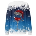 thumbnail image 4 of TIMIFIS Chandail de Noël Surdimensionné pour Femmes, Décontracté et Mignon, Imprimé Flocon de Neige et Verre de Vin Rouge, Col Rond, Chandail à Enfiler, Cadeaux pour Femmes pour Noël, 4 of 5