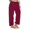 thumbnail image 1 of Plebaso Womens Plus Size Pants Elastic Waist Wide Leg Pants Loose Drawstring Lounge Pants with Pockets, 1 of 7