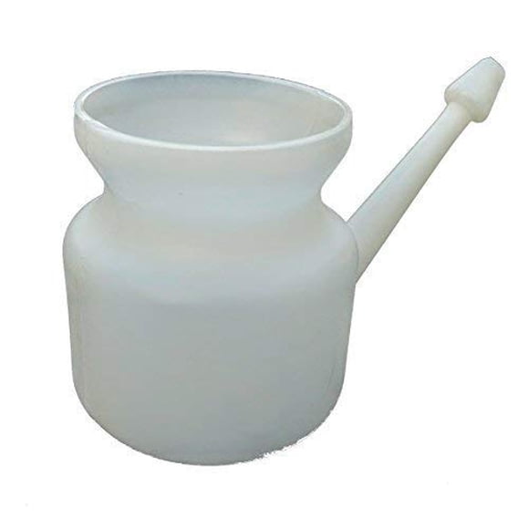 Neti Pot Om Print 450ml with 10 Sachets of Salt (White)