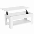 thumbnail image 4 of Yaheetech Table Basse Moderne à Plateau Relevable avec Compartiment Caché et Rangement pour Salon, Blanc, 4 of 7