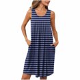 thumbnail image 2 of Pyjama pour Femmes Zeophrasy Femmes Imprimé avec Poches Chemises de Nuit Sans Manches Vêtements de Nuit devant Plissé Nuisette Col Rond Robe de Nuit Clearacne Moins de 5, 2 of 7