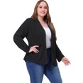 thumbnail image 3 of GRACE & GRANDEUR Women's Plus Size Fall Workwear Notched Lapel Button Down Office Blazer 4X Black, 3 of 5
